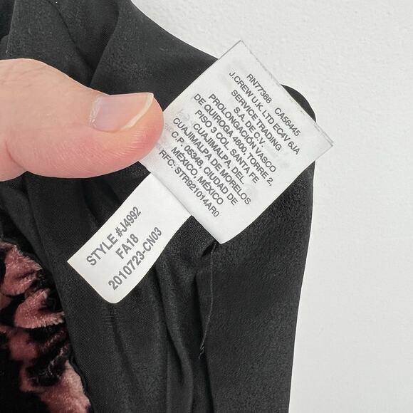 J. Crew Size Small Rose Pink Crushed Velvet Leopard Print Pull On Pencil Skirt - Picture 8 of 8